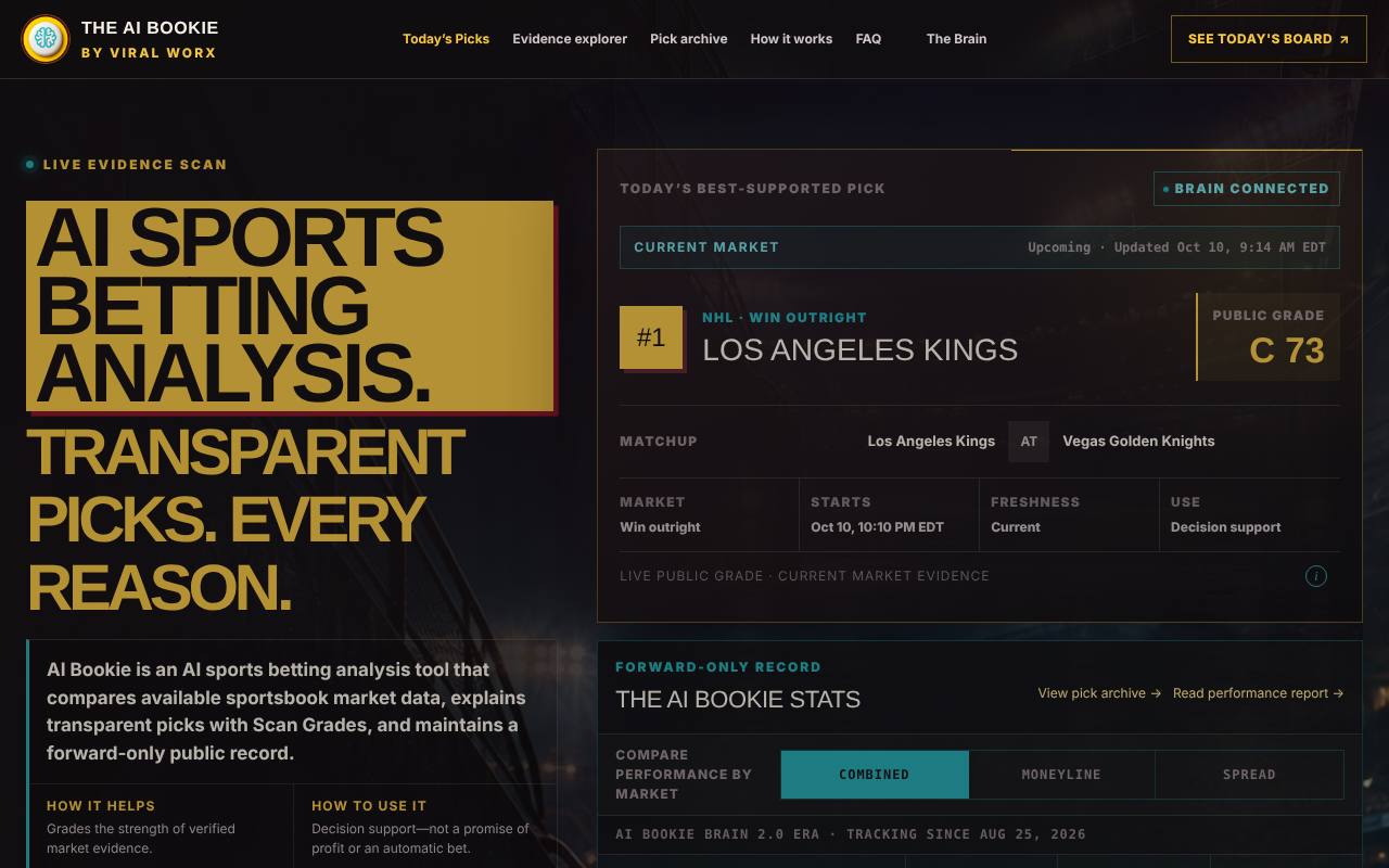 The AI Bookie screenshot